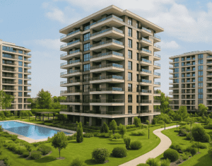 Antalya profesyonel site yönetimi - modern rezidans ve bahçeli apartman görseli